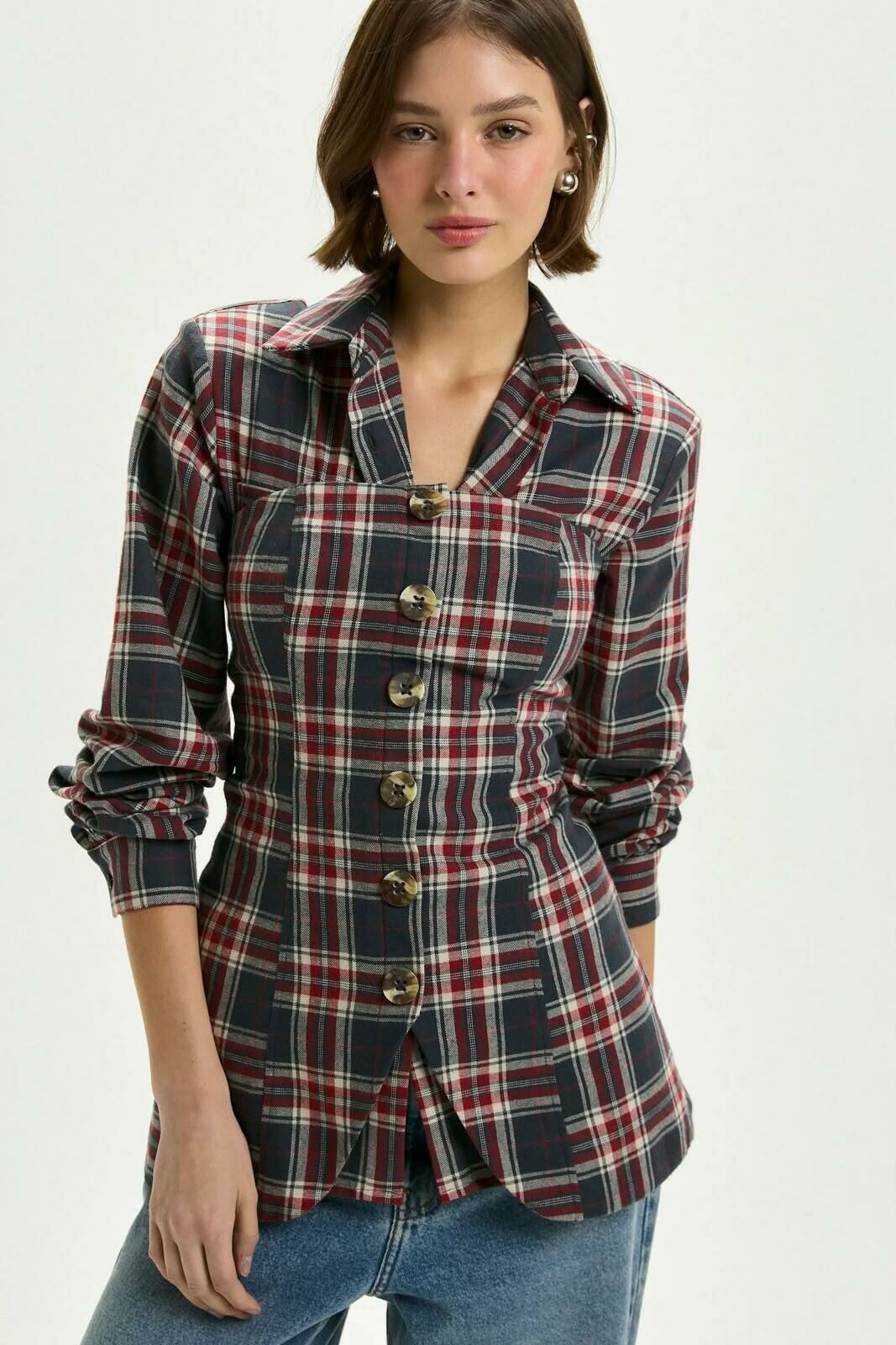 Imagem de Camisa Fernanda Xadrez Tartan Le Blog